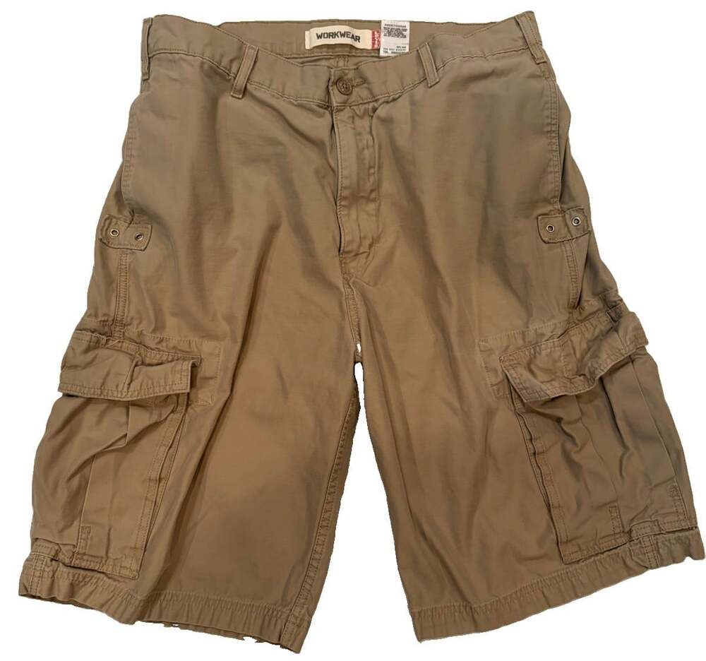 Levi's Workwear Shorts Men's 36x12 Tan Cargo Y2K